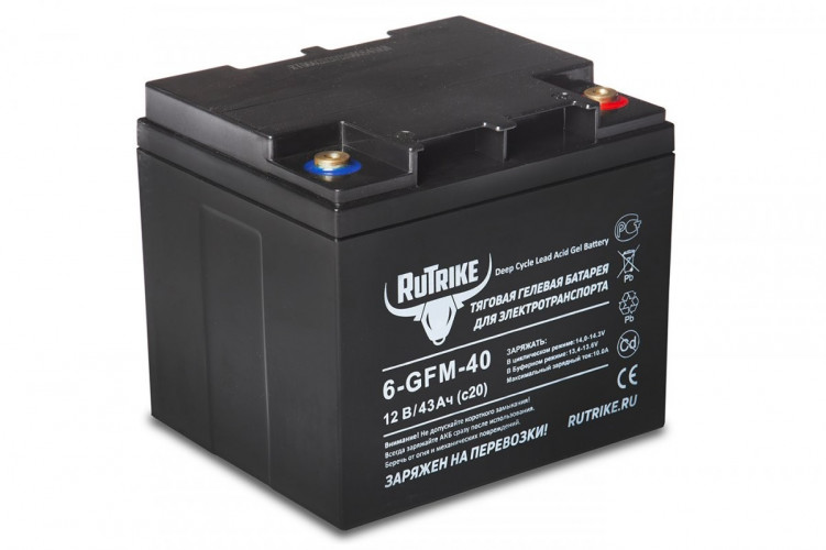 Тяговый гелевый аккумулятор RuTrike 6-GFM-40A (12V43A/H C20) в Улан-Удэ