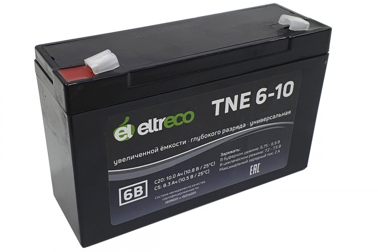 Тяговый аккумулятор Eltreco TNE6-10 (6V10A/H C20) в Улан-Удэ