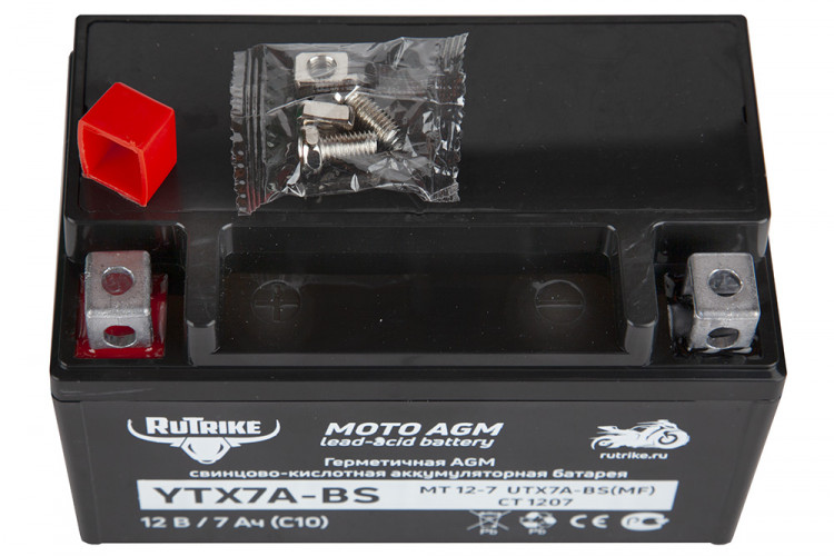 Аккумулятор стартерный для мототехники Rutrike YTX7A-BS (12V/7Ah) в Улан-Удэ