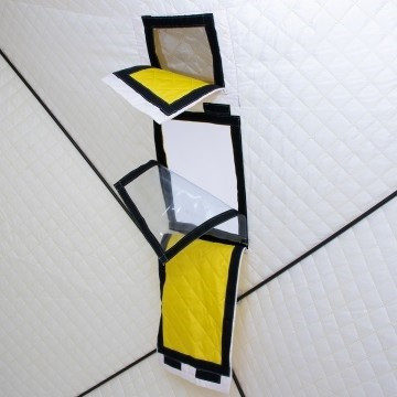 Палатка для рыбалки Helios утепл. Куб 1,8х1,8 желтый/серый в Улан-Удэ