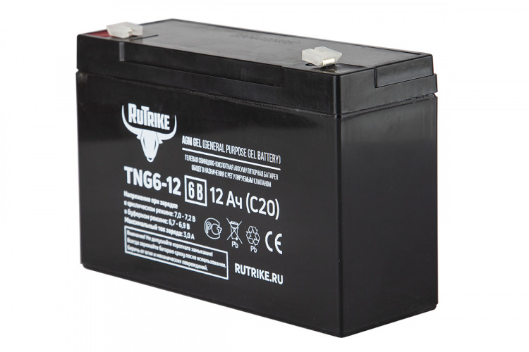 Тяговый гелевый аккумулятор RuTrike TNG 6-12 (6V12A/H C20) в Улан-Удэ