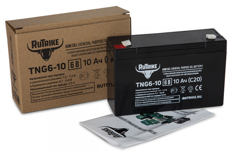 Тяговый гелевый аккумулятор RuTrike TNG 6-10 (6V10A/H C20) в Улан-Удэ