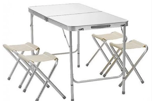Набор стол раскладной водостойкий 120х60 и 4 табурета в Улан-Удэ